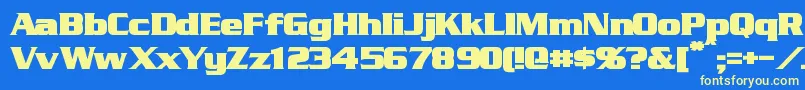 StraczynskiBold-fontti – keltaiset fontit sinisellä taustalla