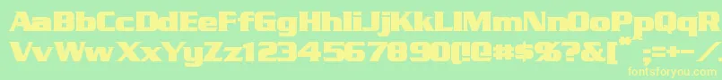 StraczynskiBold-fontti – keltaiset fontit vihreällä taustalla