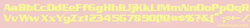 StraczynskiBold-Schriftart – Gelbe Schriften auf rosa Hintergrund