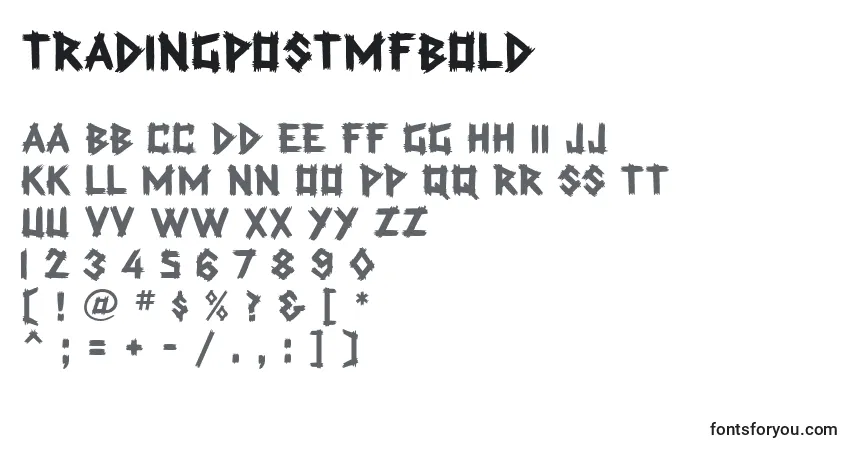 Schriftart TradingPostMfBold – Alphabet, Zahlen, spezielle Symbole