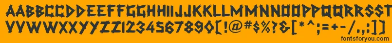 TradingPostMfBold Font – Black Fonts on Orange Background