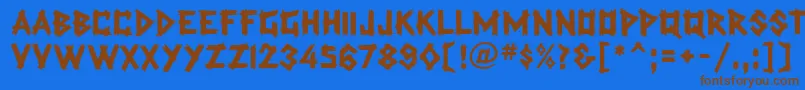 TradingPostMfBold Font – Brown Fonts on Blue Background