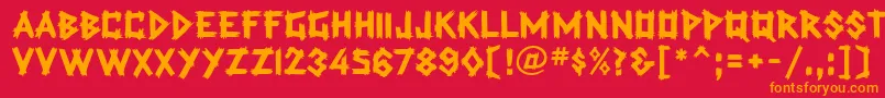 TradingPostMfBold Font – Orange Fonts on Red Background