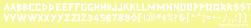 TradingPostMfBold Font – White Fonts on Yellow Background