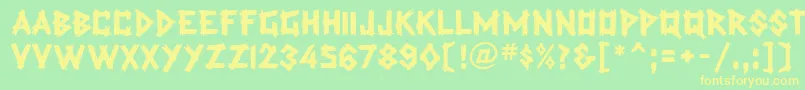 TradingPostMfBold Font – Yellow Fonts on Green Background