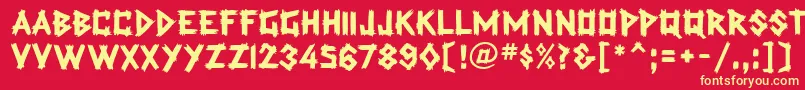 TradingPostMfBold Font – Yellow Fonts on Red Background