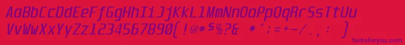 UnispaceItalic Font – Purple Fonts on Red Background
