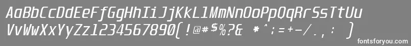 UnispaceItalic Font – White Fonts on Gray Background