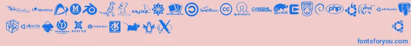 Czcionka Openlogos – niebieskie czcionki na różowym tle
