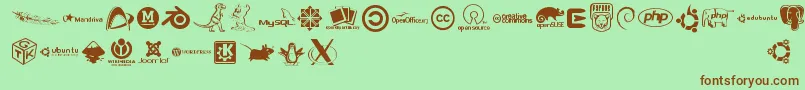 fuente Openlogos – Fuentes Marrones Sobre Fondo Verde