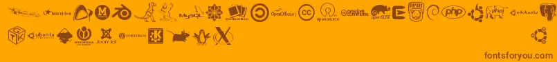 Openlogos Font – Brown Fonts on Orange Background