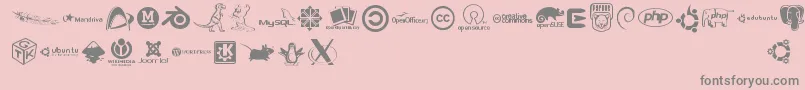 Lisätietoja Openlogos-fontista Openlogos-fontti – harmaat kirjasimet vaaleanpunaisella taustalla