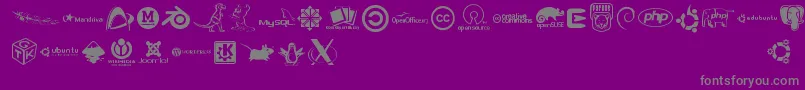 Openlogos-Schriftart – Graue Schriften auf violettem Hintergrund