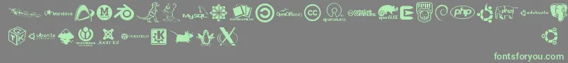 Openlogosフォントについての詳細 フォントOpenlogos – 灰色の背景に緑のフォント
