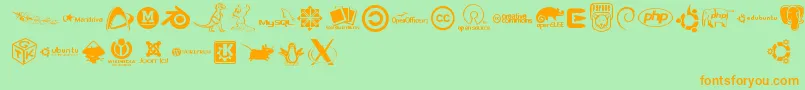 More about Openlogos Font Openlogos Font – Orange Fonts on Green Background