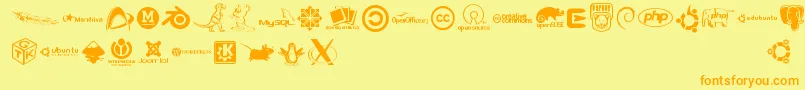 Подробнее о шрифте Openlogos Шрифт Openlogos – оранжевые шрифты на жёлтом фоне