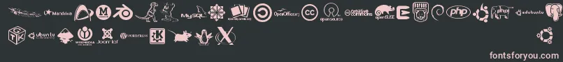 Fonte Openlogos – fontes rosa em um fundo preto