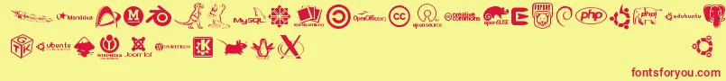 Шрифт Openlogos – красные шрифты на жёлтом фоне