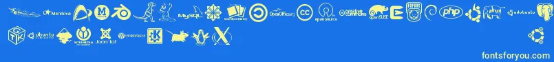 fuente Openlogos – Fuentes Amarillas Sobre Fondo Azul