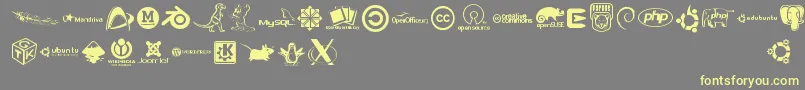 Openlogos Font – Yellow Fonts on Gray Background