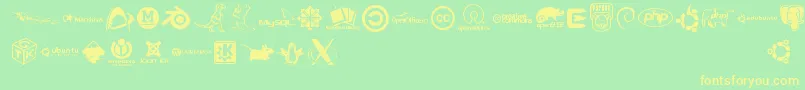 More about Openlogos Font Openlogos Font – Yellow Fonts on Green Background