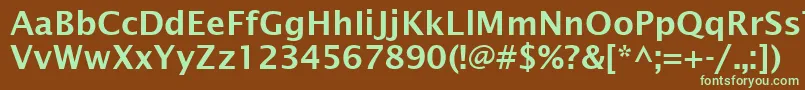 LucidaSansDemiboldRoman-fontti – vihreät fontit ruskealla taustalla