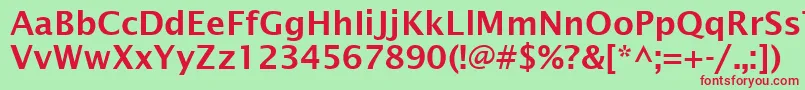 LucidaSansDemiboldRoman Font – Red Fonts on Green Background