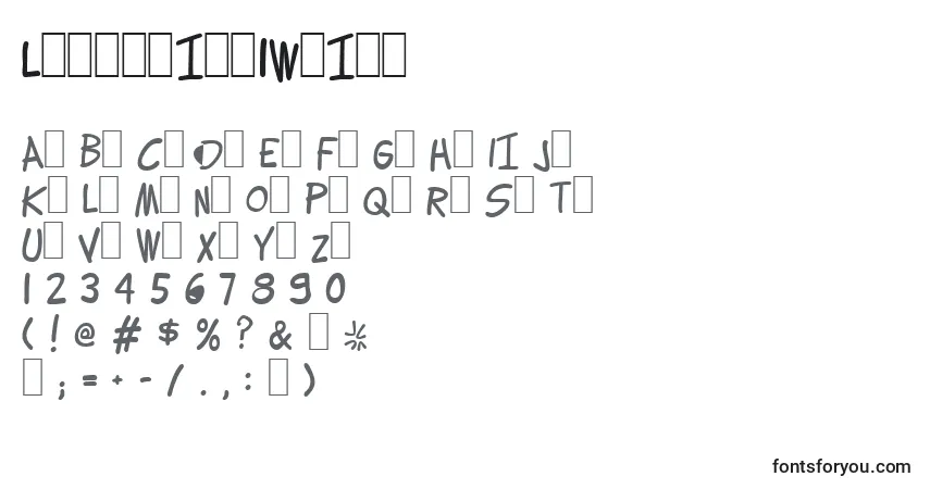 A fonte Lettering1Weird – alfabeto, números, caracteres especiais