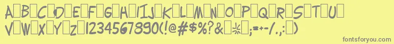 フォントLettering1Weird – 黄色の背景に灰色の文字
