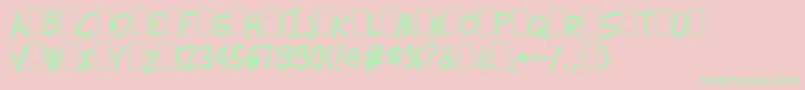 Lettering1Weird Font – Green Fonts on Pink Background