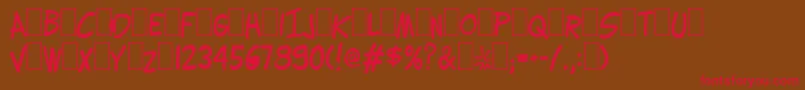 Lettering1Weird Font – Red Fonts on Brown Background