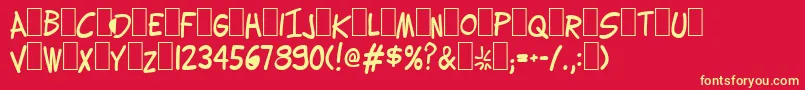 Lettering1Weird Font – Yellow Fonts on Red Background