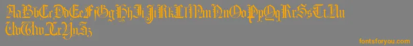 Morcrepito-Schriftart – Orangefarbene Schriften auf grauem Hintergrund
