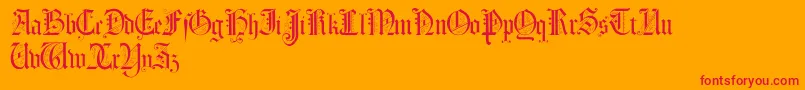 フォントMorcrepito – オレンジの背景に赤い文字