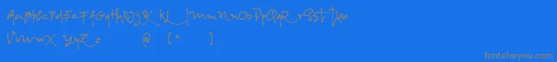 AlbanianRegular-Schriftart – Graue Schriften auf blauem Hintergrund
