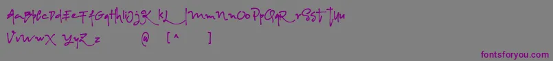 AlbanianRegular-Schriftart – Violette Schriften auf grauem Hintergrund