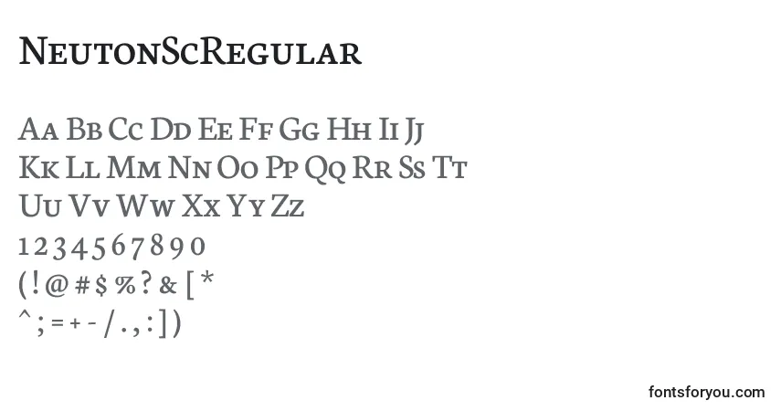 Шрифт NeutonScRegular – алфавит, цифры, специальные символы