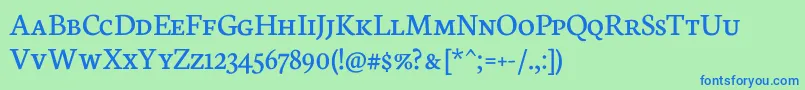 NeutonScRegular Font – Blue Fonts on Green Background