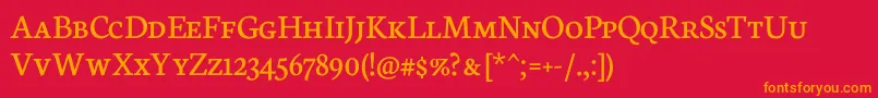 NeutonScRegular Font – Orange Fonts on Red Background