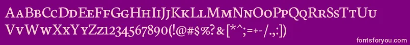 NeutonScRegular-Schriftart – Rosa Schriften auf violettem Hintergrund