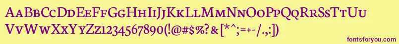 NeutonScRegular Font – Purple Fonts on Yellow Background