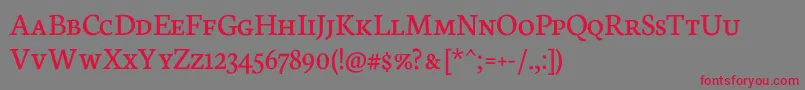 NeutonScRegular Font – Red Fonts on Gray Background