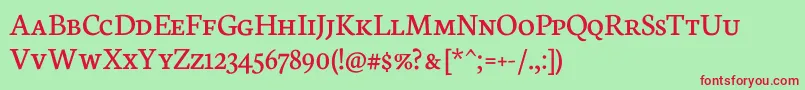 NeutonScRegular Font – Red Fonts on Green Background