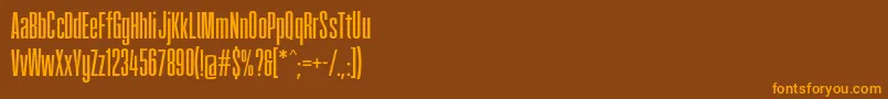Fatcow-Schriftart – Orangefarbene Schriften auf braunem Hintergrund
