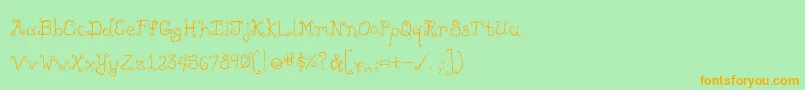 Likecockatoos Font – Orange Fonts on Green Background