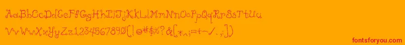 Likecockatoos Font – Red Fonts on Orange Background