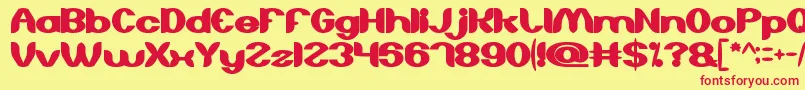 フォントAboutYouBold – 赤い文字の黄色い背景