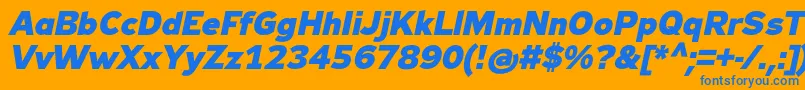 Zeppelin33BoldItalic Font – Blue Fonts on Orange Background