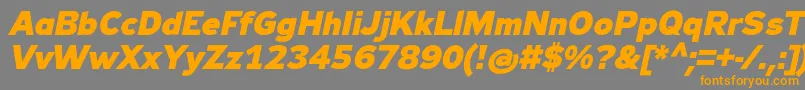 Zeppelin33BoldItalic Font – Orange Fonts on Gray Background