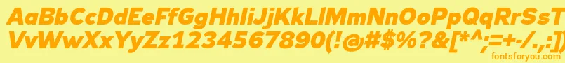 Zeppelin33BoldItalic Font – Orange Fonts on Yellow Background